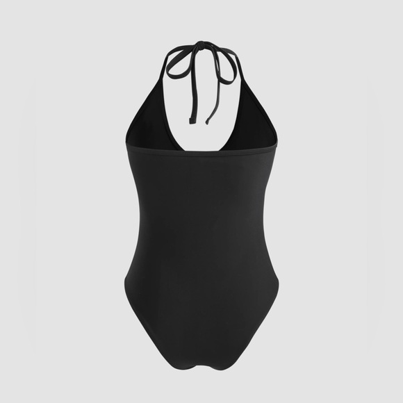 SMALL NWOT HALTER ONE PIECE SWIMSUIT, Black, SEXY - Picture 5 of 8